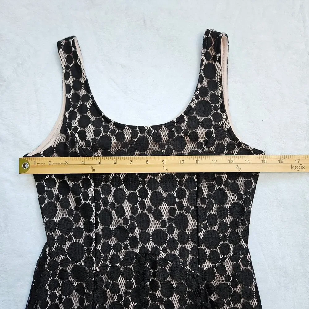 Disney Minnie Rocks the Dots Dress Medium Black Lace Polka Dot Whimisgoth